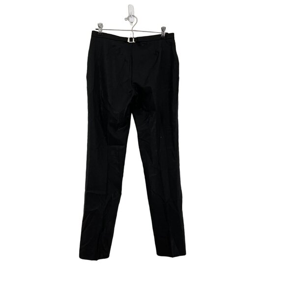 Club Monaco Womens Black Buckle Back Straight Leg Wool Trouser Dress Pants 4 - Picture 2 of 4